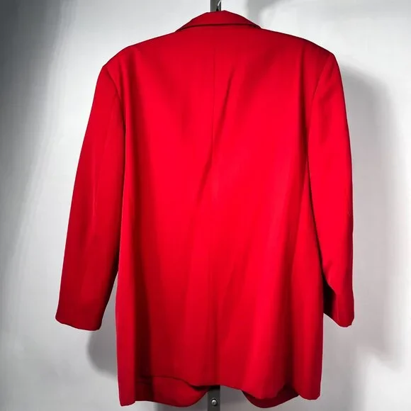 VTG Gucci Red 100% Wool One Button Closure Woman 80's Blazer Made in Italy 14US